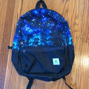 Vans Backpack - Black and Blue - Palm Tree / Sky Pattern